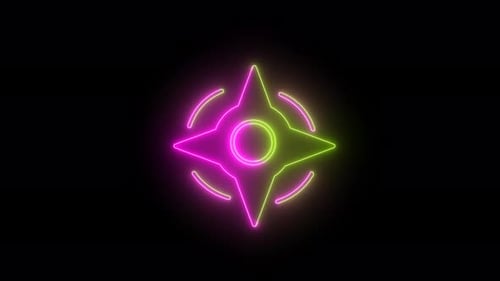 Icono de ubicación de neón animado. Ubicación brillante usando.