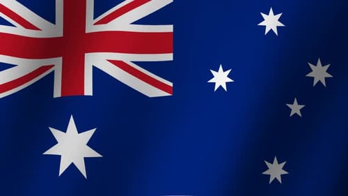 Realistic Waving Australia National Flag Background Loop