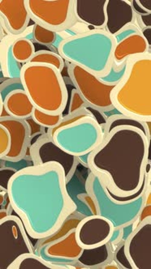 Fluid Abstract Retro Shapes Moving Background Loop