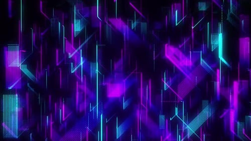 Glowing Neon Grid Abstract Technology Lines Background