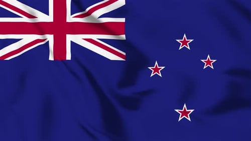 New Zealand Flag Waving Loop Animation