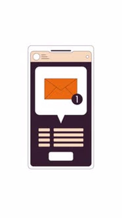 Flat Design Email Message Notification UI Animation
