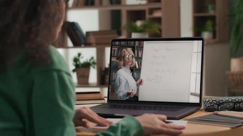 Online Education of University Student Using Laptop at Home Classroom. Remote Study