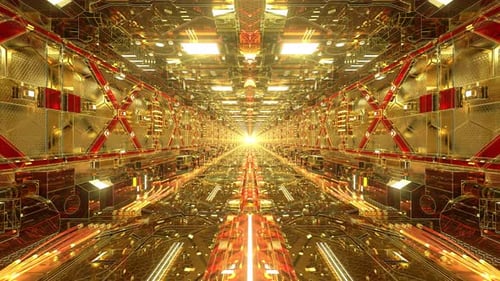 Flickering Gold Sci Fi Tunnel Loop