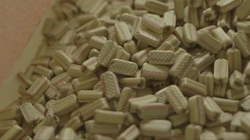 Checkered and Striped Rectangular Candies Close Up