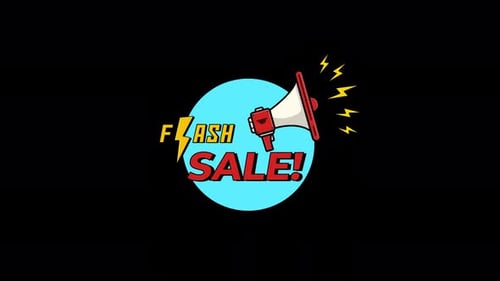 Flash Sale. ale Promotion Post Concept Animation Video - Transparent
