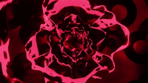 Rote und schwarze Blütenröhre. Animation in einer Schleife