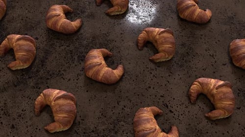 Animated Croissant Pattern Seamless Loop