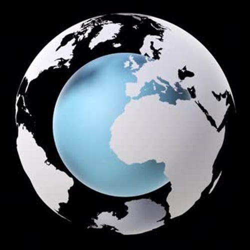 Modern Digital Globe World Map Rotation