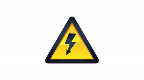 Animated Electrical Hazard Warning Sign