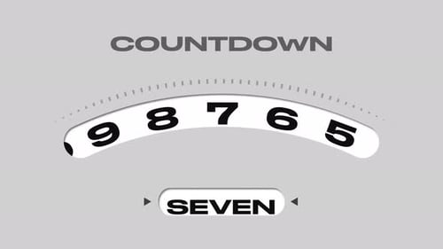 Minimalist Digital Countdown Animation with Sliding Numbers