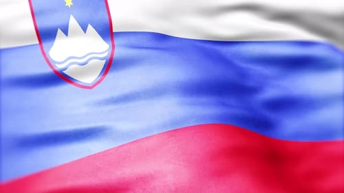 Slovenian National Flag Waving Seamless Loop Animation