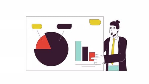 Apresentação: linha de homem de negócios, animação de personagens 2D