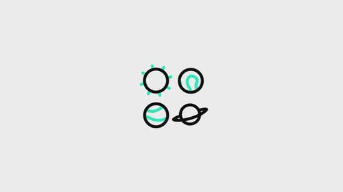 Animiertes Sonnensystem-Symbol