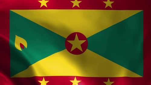 Animated Realistic Waving Grenada Flag