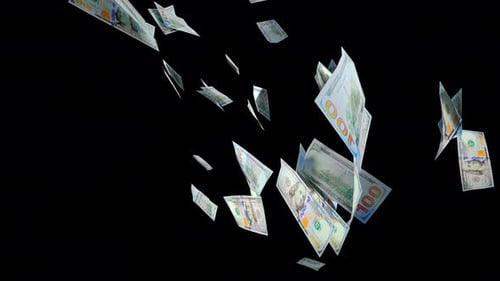 Dynamic $100 Bills: Hyper-Realistic 4K Particle Animation with Octane Render