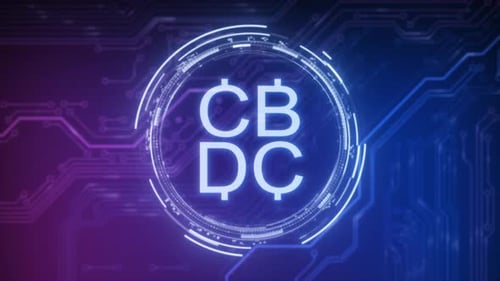 CBDC Central Bank Digital Currency Concept Futuristic Hi Tech Abstract Background