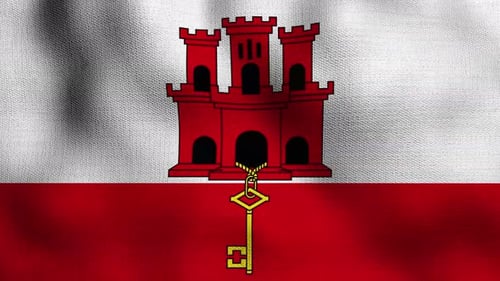 Realistic Waving Gibraltar Flag Loop Animation