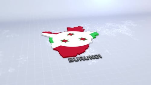 Animated 3D Flag Map of Burundi