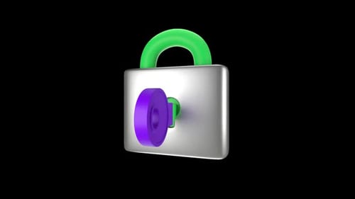 Security Key 3D Animation | Alpha Channel