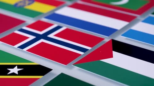 International Flags Macro Studio Shot