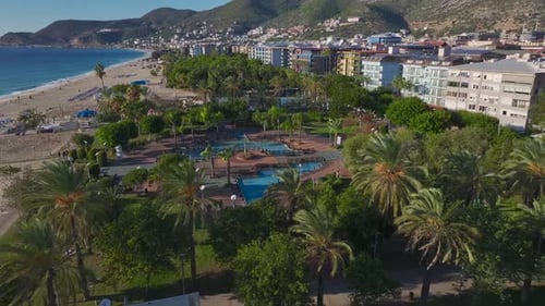 Aerial View Coastal Paddle Courts Host Exciting Games and Drills with the Mediterranean s Sparkling