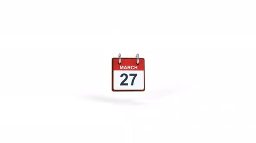Simple 3D Calendar March 27th Static Image