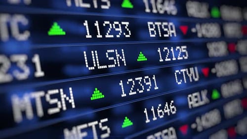 Digital Stock Market Ticker Financial Data Display