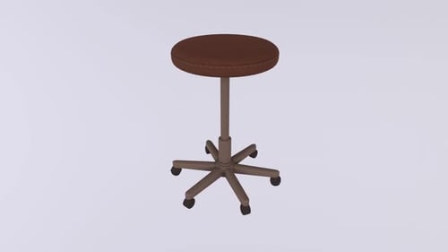 Wooden Stool 3d object rotating loop