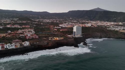 Aerial View of Puerto de la Cruz Bay Tenerife Spain