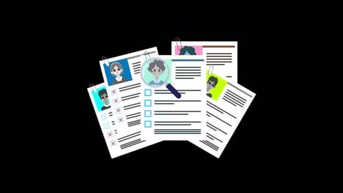 Animated Resume Review and Candidate Selection Process