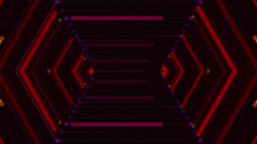 4K Futuristic Technology Light Tunnel Loopable Animation Black Background