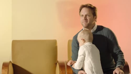 Father with Baby, Indoor Family Moments