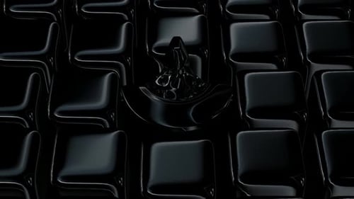 Dark Abstract Cubes with Central Fluid Ripple Animation