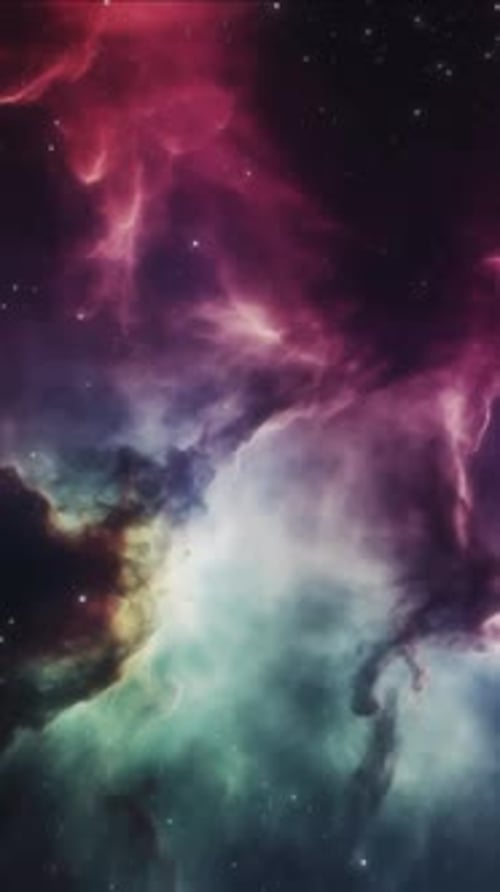 Animated Colorful Space Nebula Vertical Background