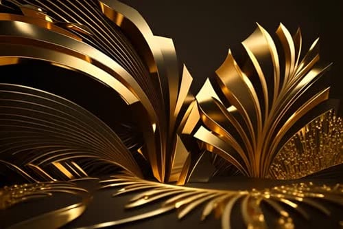Elegant Golden Abstract Shapes Decorative Motion Background