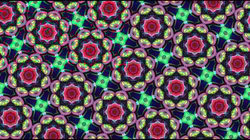 Abstract Colorful Kaleidoscope Mandala Loop Background