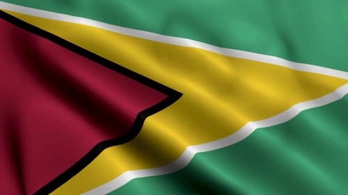 Guyana Flag Waving Seamlessly for National Representation