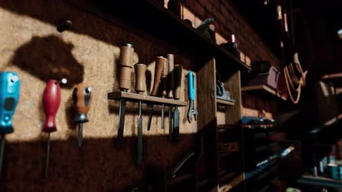 Traditional Old Carpenter Workshop Interior