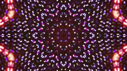 Lumières kaléidoscopiques vibrantes qui pulsent dans un design de mouvement hypnotique