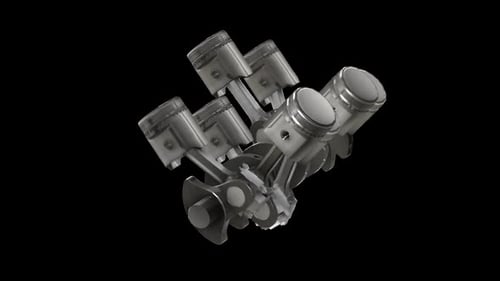 3D Rendering of Engine Pistons and Components