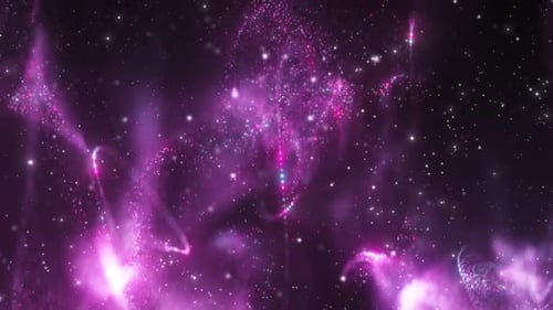 Abstract Particle Flow in Glowing Purple Light Trails