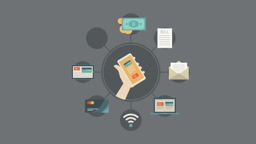 Mobile Payment and Online Banking Flat Design Animation