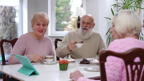Seniors Enjoying a Video Call at Home