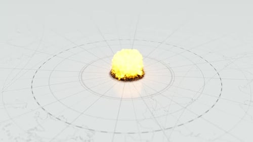 nukleare Explosion auf einer flachen Oberfläche