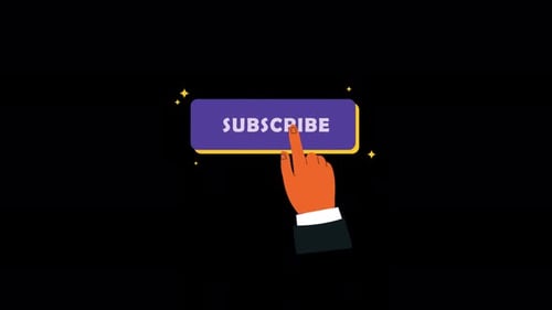 Hand Clicking Subscribe Button. Social Media Subscription Concept Animation Video - Transparent