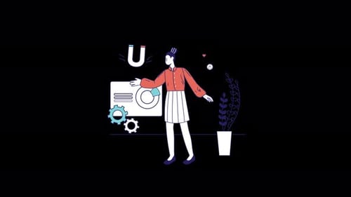 Animated Illustration of Social Media Marketing and User Attraction