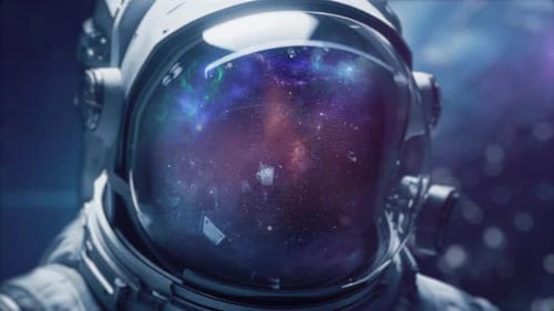 Astronaut mit Nebel und Galaxien im Weltraum Milchstraße mit Galaxiensternen und Weltraumstaub im Universum