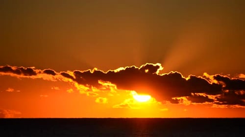 Dramatic Golden Sunset Over the Sea