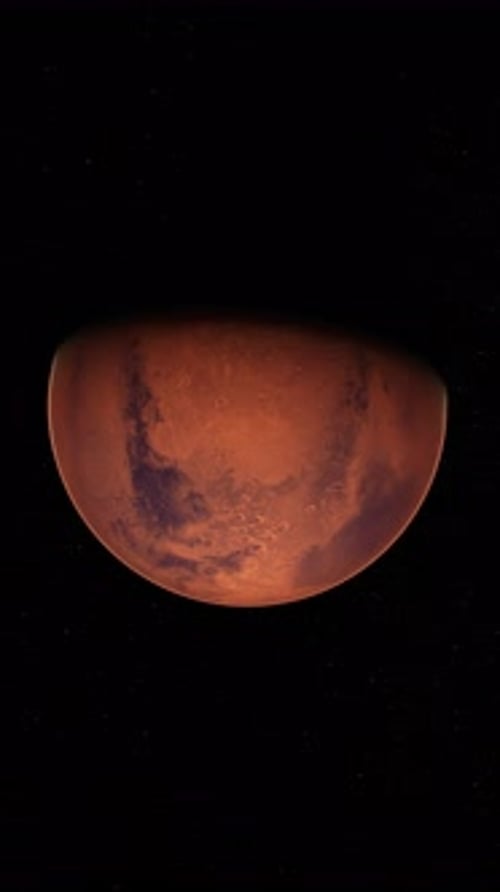 Red Planet Mars in the Starry Sky